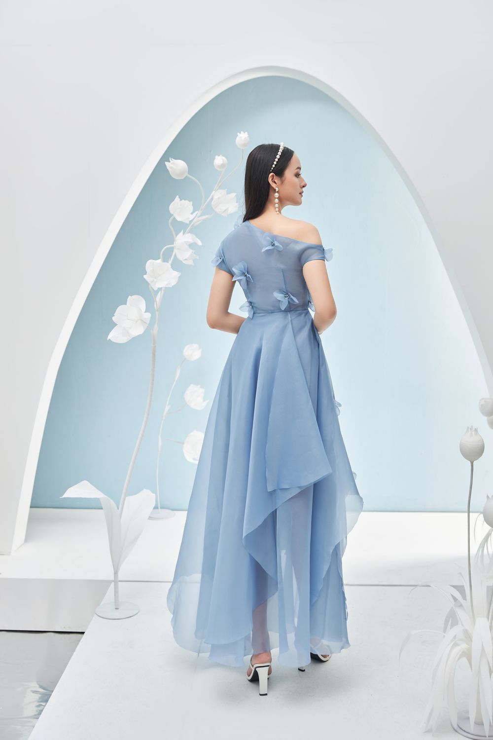 Rosalie Asymmetric Shoulder Dress