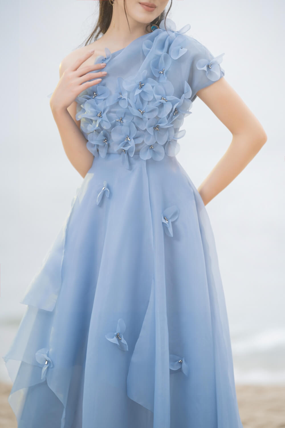 Rosalie Asymmetric Shoulder Dress