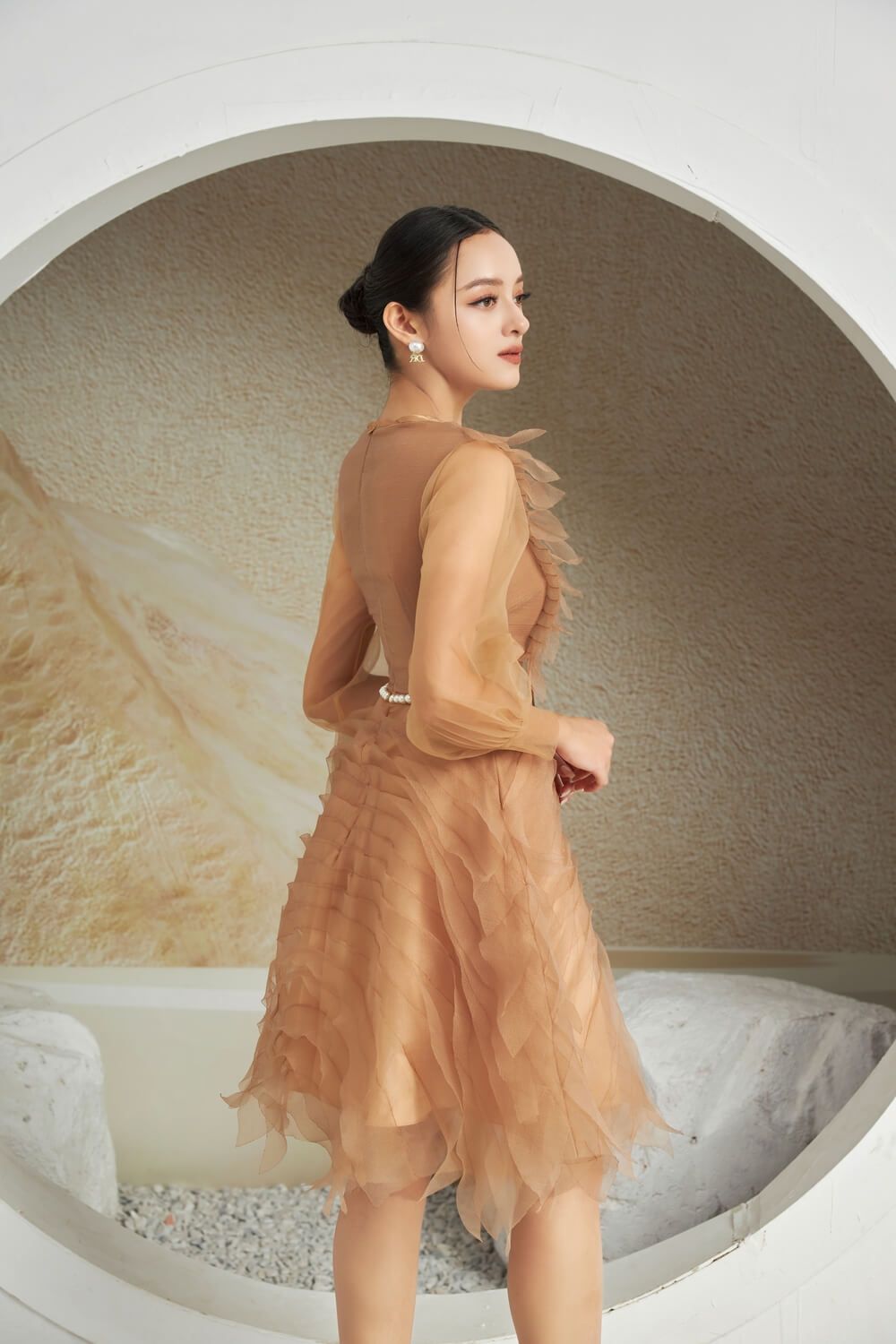 Strauss V-Neck Dress