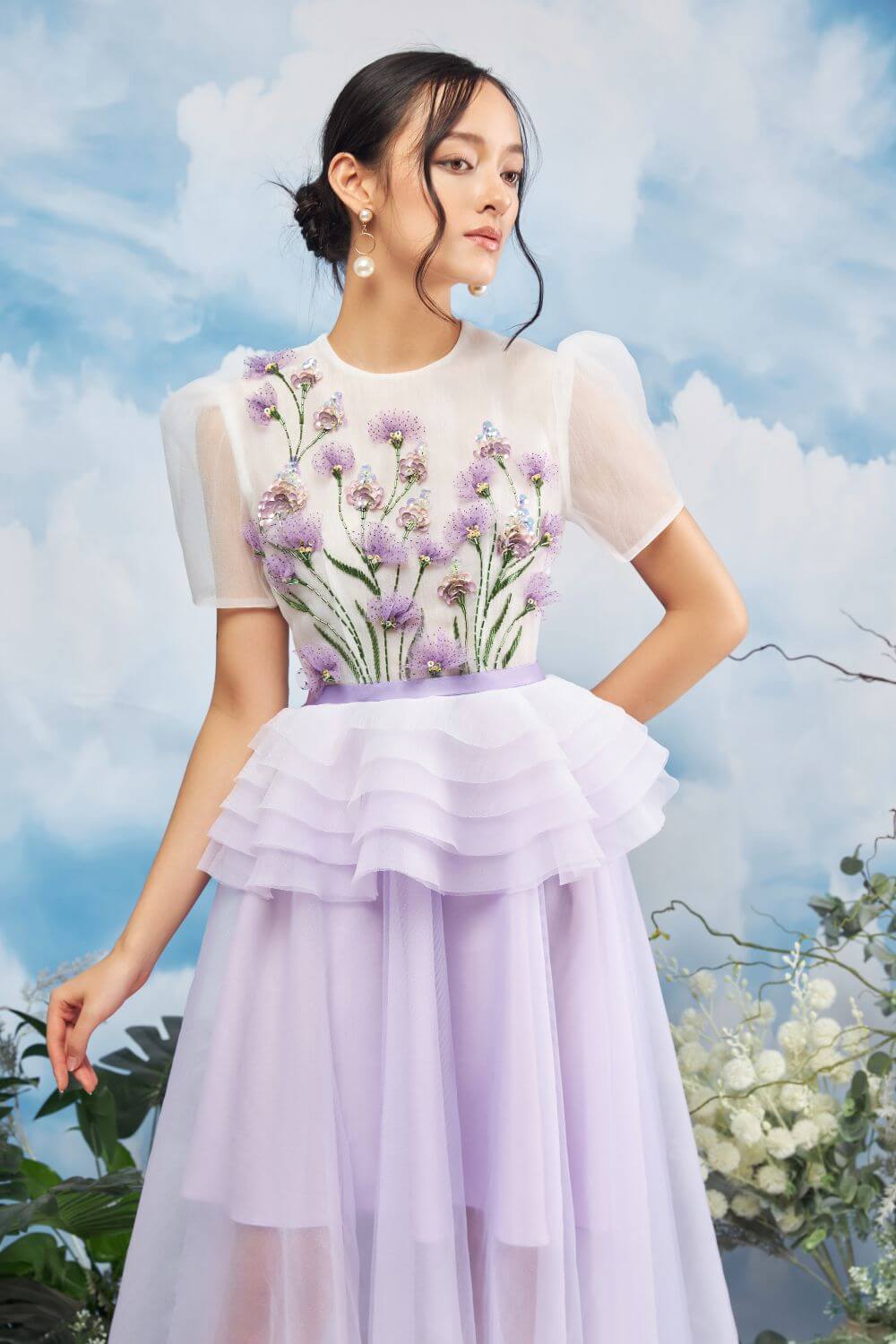 Velix Floral Embroidered Dress