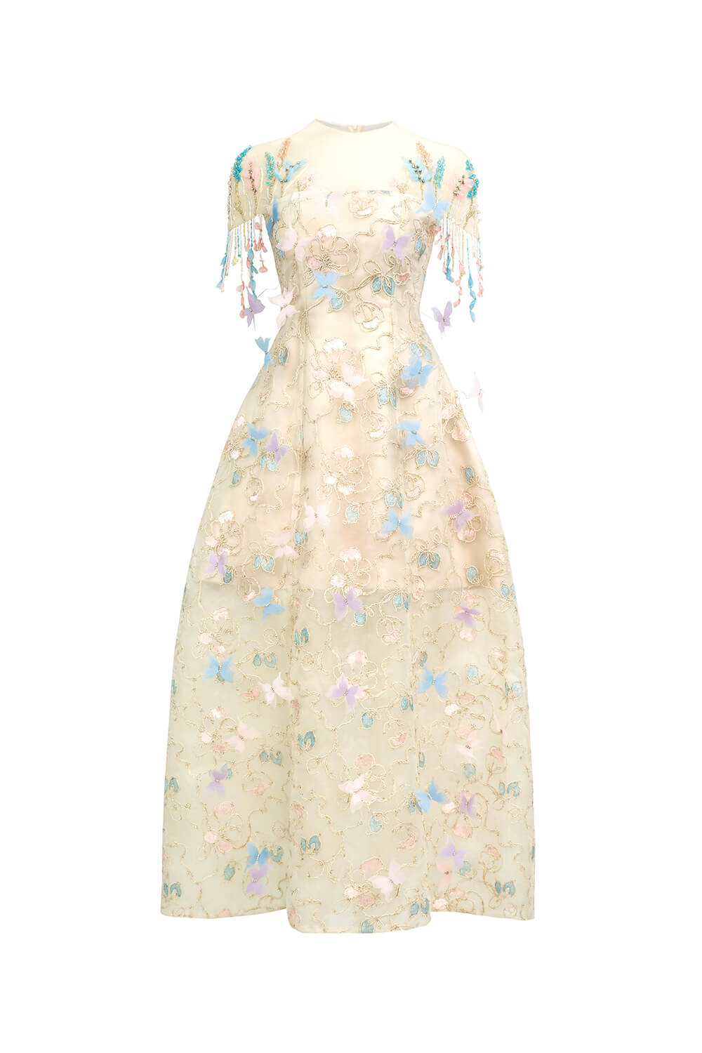 Vivienne A-line Floral Polyester Midi Dress