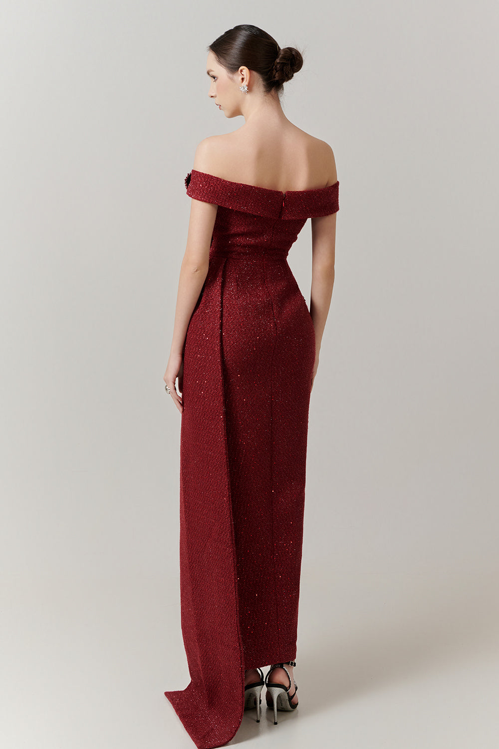 Women's Rosette Off-Shoulder Applique Maxi Dress XXS/XS/S/M/L/XL/XXL/3XL/Customize High Risk Red – Happy Clothing Women's Rosette Off-Shoulder Applique Maxi Dress XXS/XS/S/M/L/XL/XXL/3XL/Customize High Risk Red – Happy Clothing