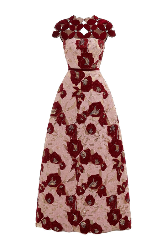 Fiora Embroidery Maxi Dress