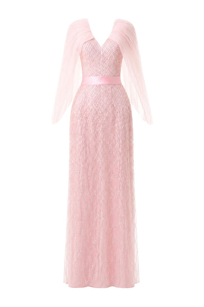 Vela Cape Sleeve Maxi Dress