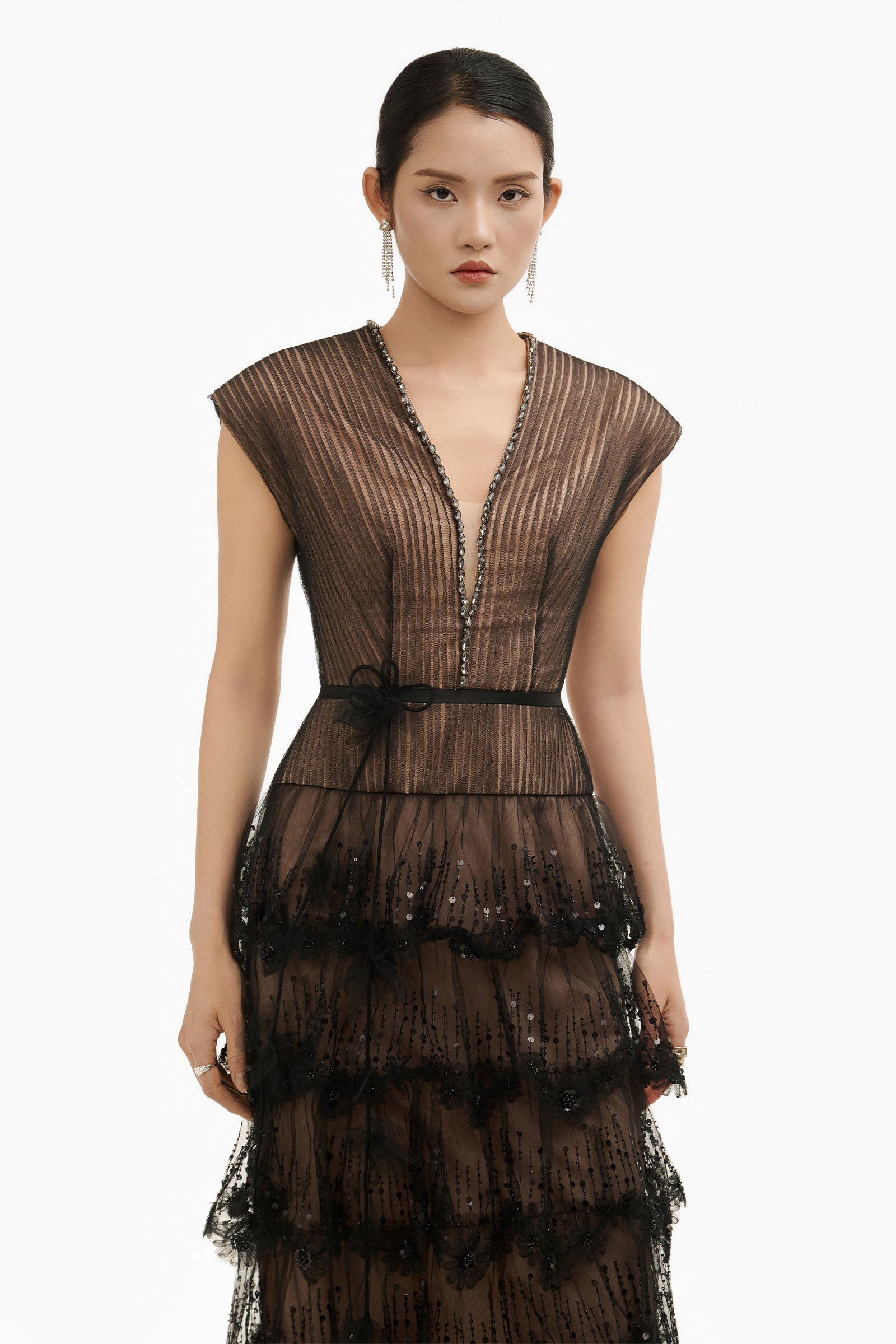 Noiré V-Neck Maxi Dress
