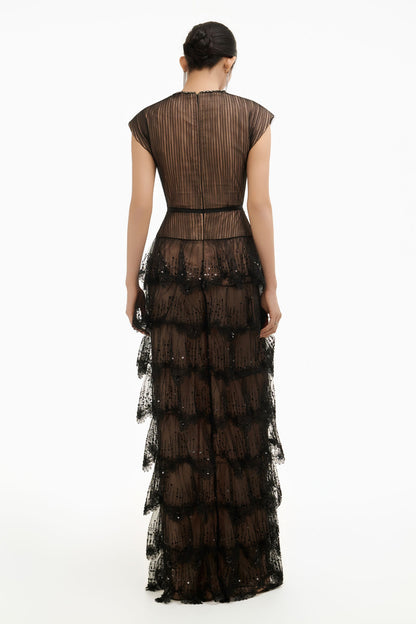 Noiré V-Neck Maxi Dress