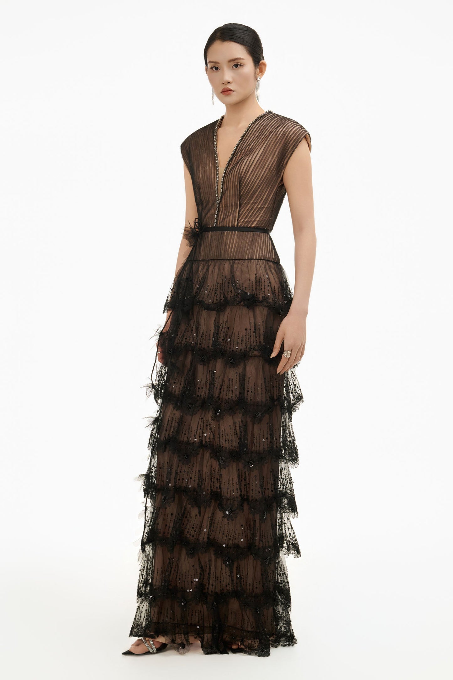 Noiré V-Neck Maxi Dress