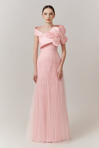 Mireille Off-Shoulder Applique Maxi Dress