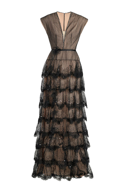 Noiré V-Neck Maxi Dress