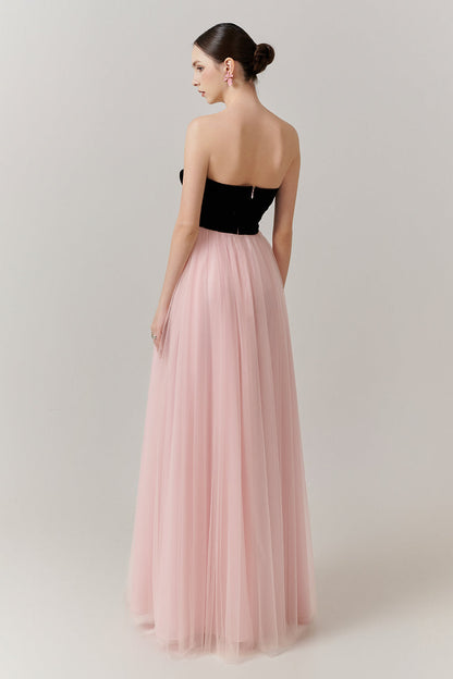 Crimson Sweetheart Applique Maxi Dress