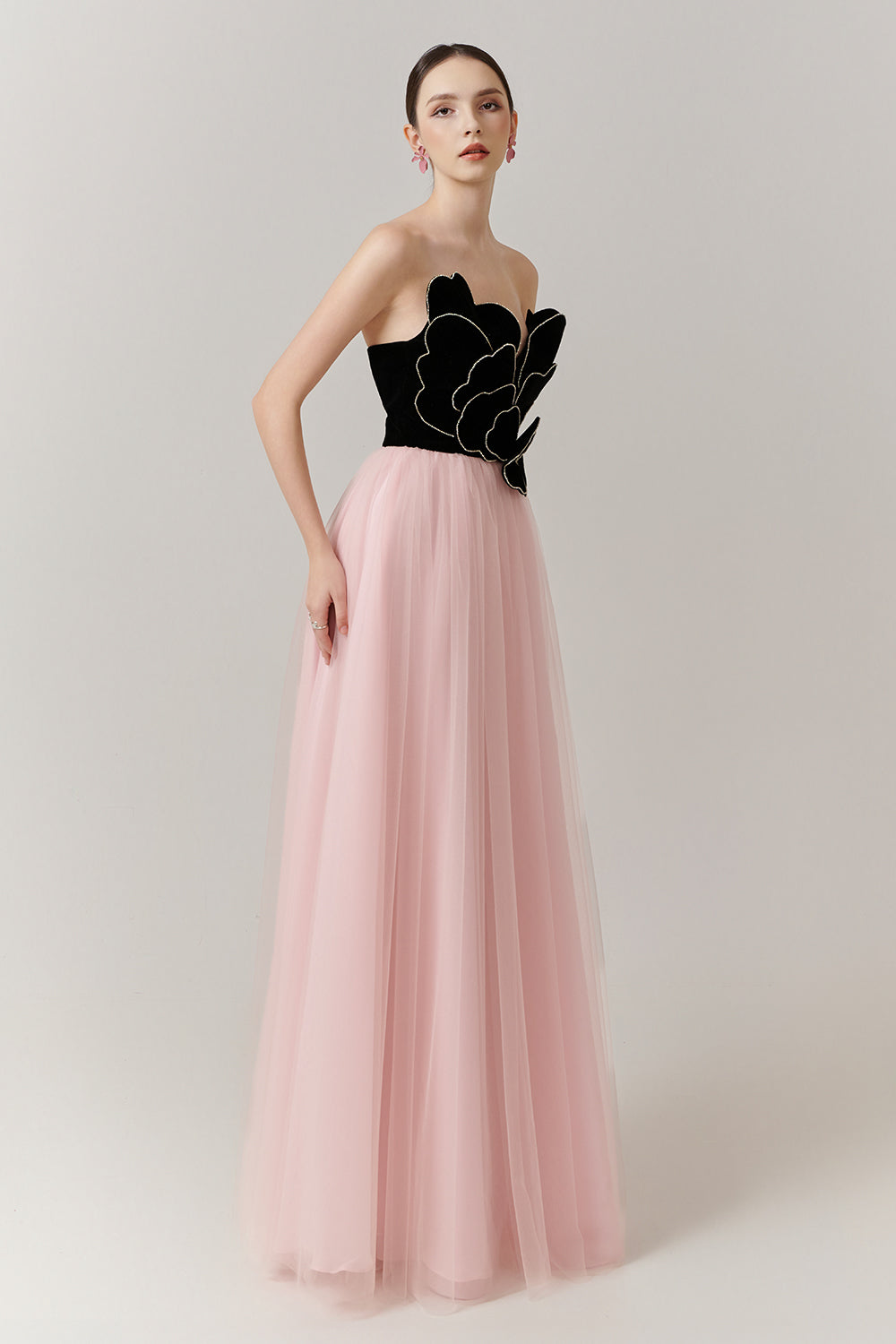 Crimson Sweetheart Applique Maxi Dress