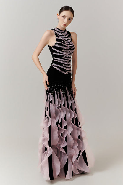 Isadora Mermaid Ruffle Maxi Dress