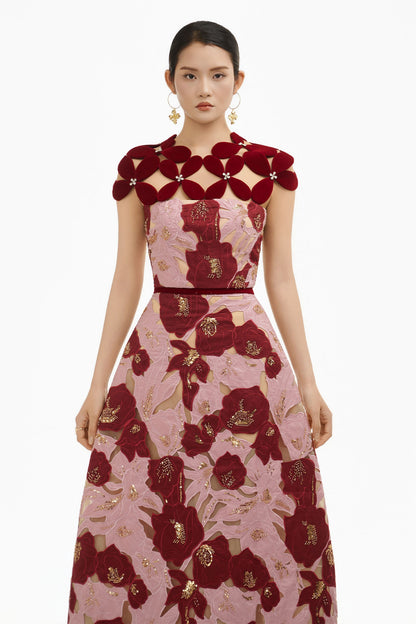 Fiora Embroidery Maxi Dress