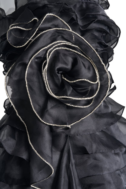 Hadley A-line Ruffle Layer Organza Maxi Dress
