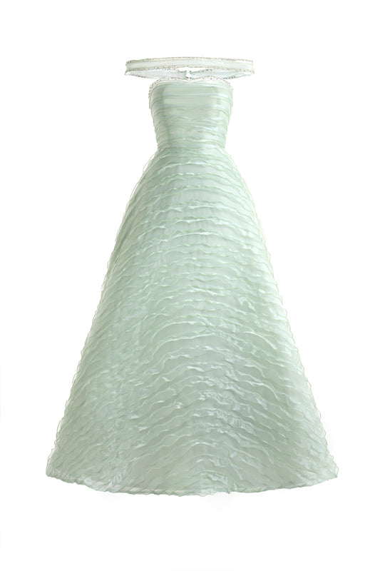 Ainsley Ball Gown Off-Shoulder Organza Maxi Dress