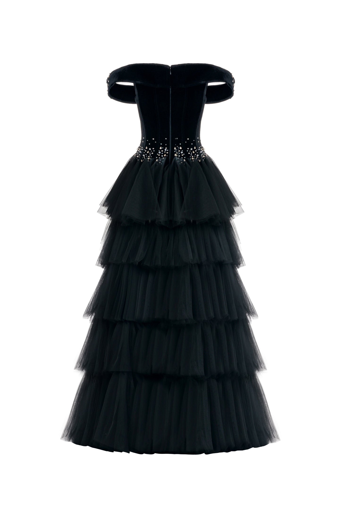 Paige Layered Off-Shoulder Organza Maxi Dress