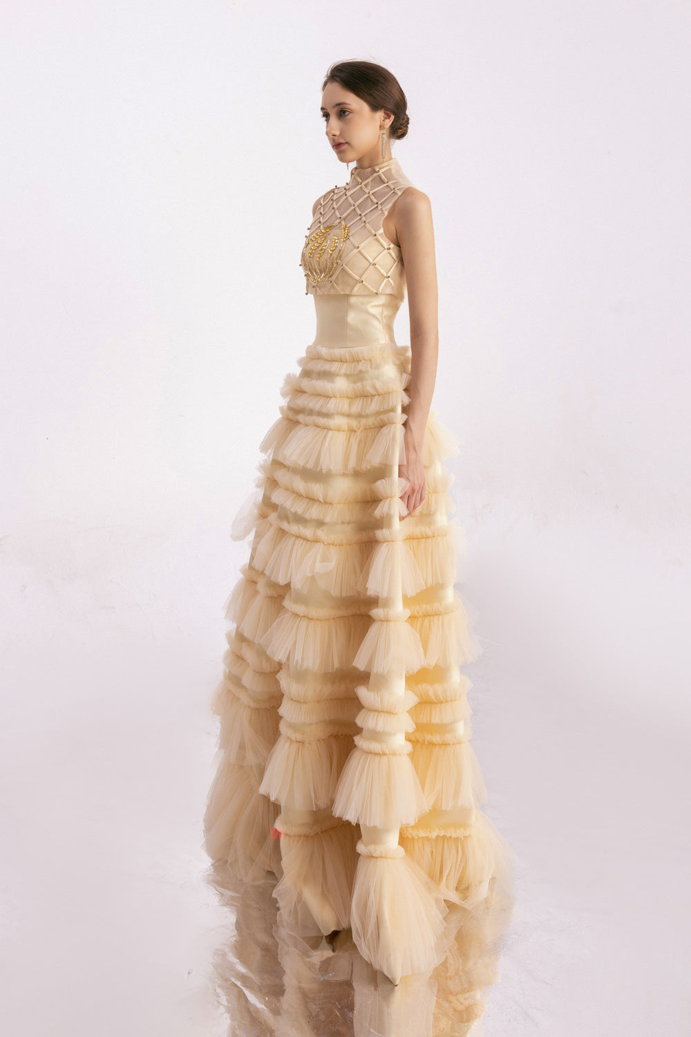 beige layered dress Barefoot Beauty Layered Maxi Dress Beige