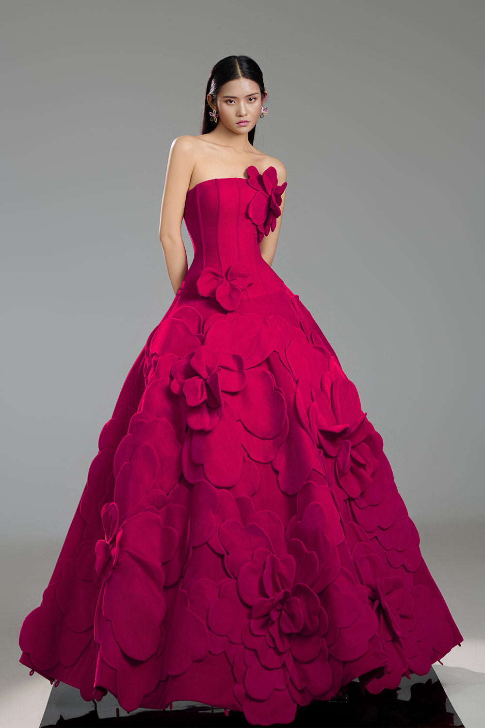 Julius Ball Gown Straight Across Neck Polyester Floor Length Dress