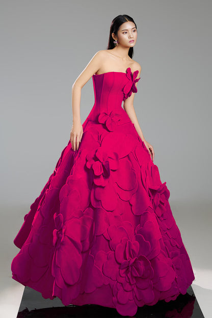 Julius Ball Gown Straight Across Neck Polyester Floor Length Dress