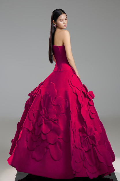 Julius Ball Gown Straight Across Neck Polyester Floor Length Dress