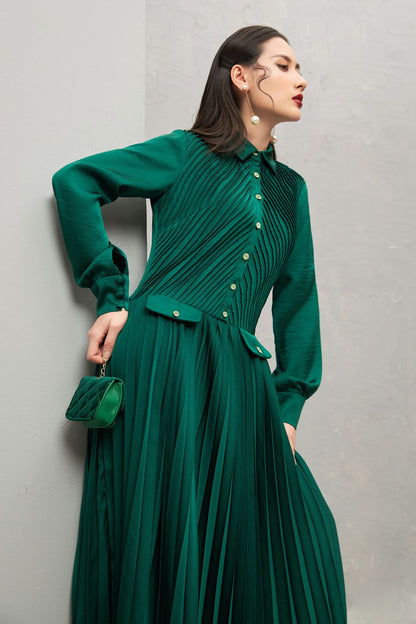 Ariel Pleated Midi Dress 