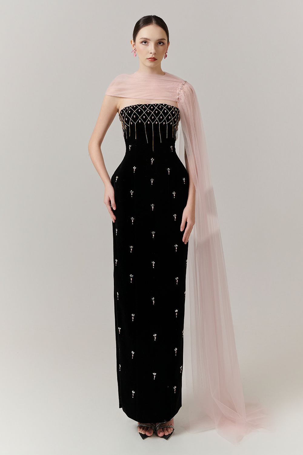 Aurelia Straight Across Bead Maxi Dress -