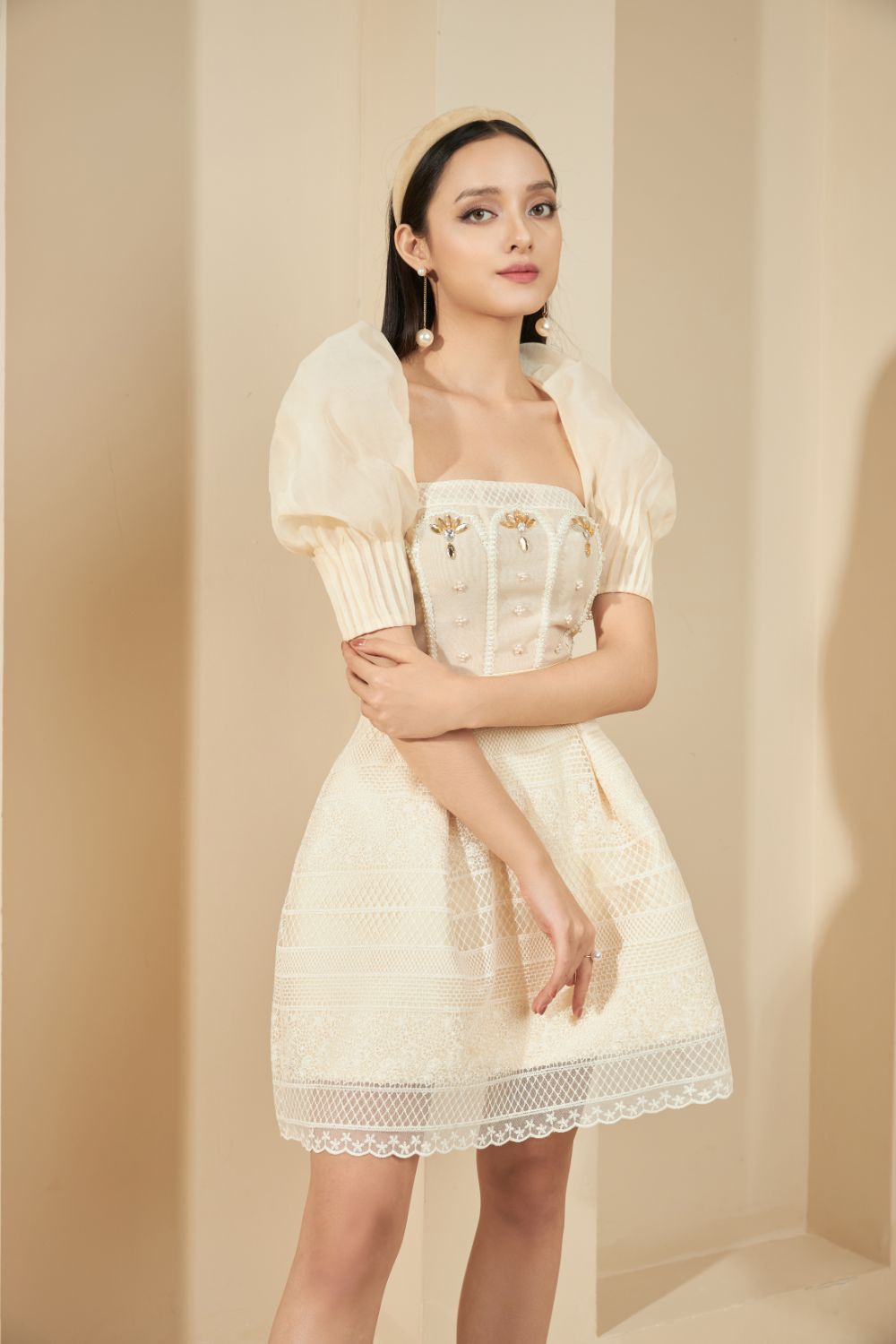 Christina Puffy Shoulder Dress 