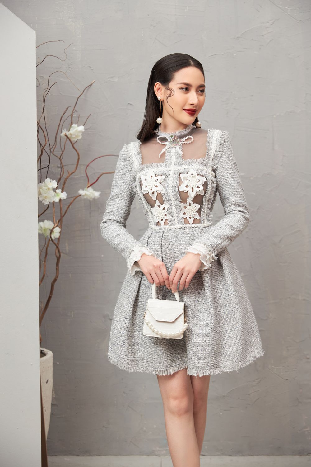 Esther Fringed Neck Dress 