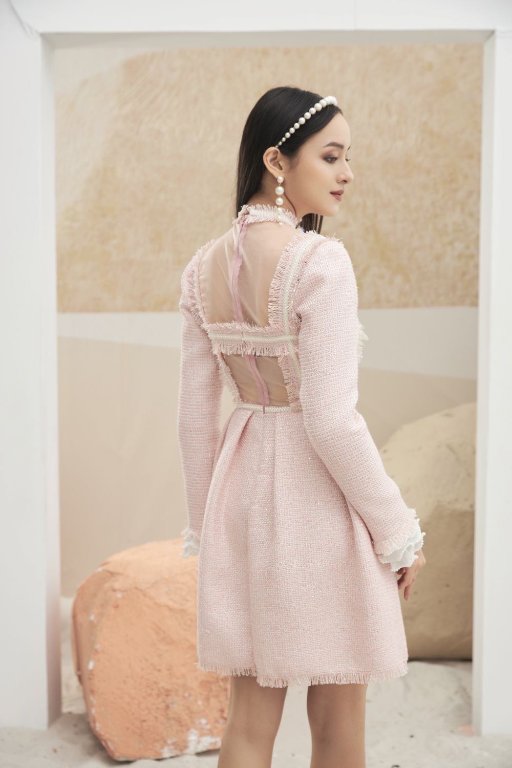 Esther Fringed Neck Dress 