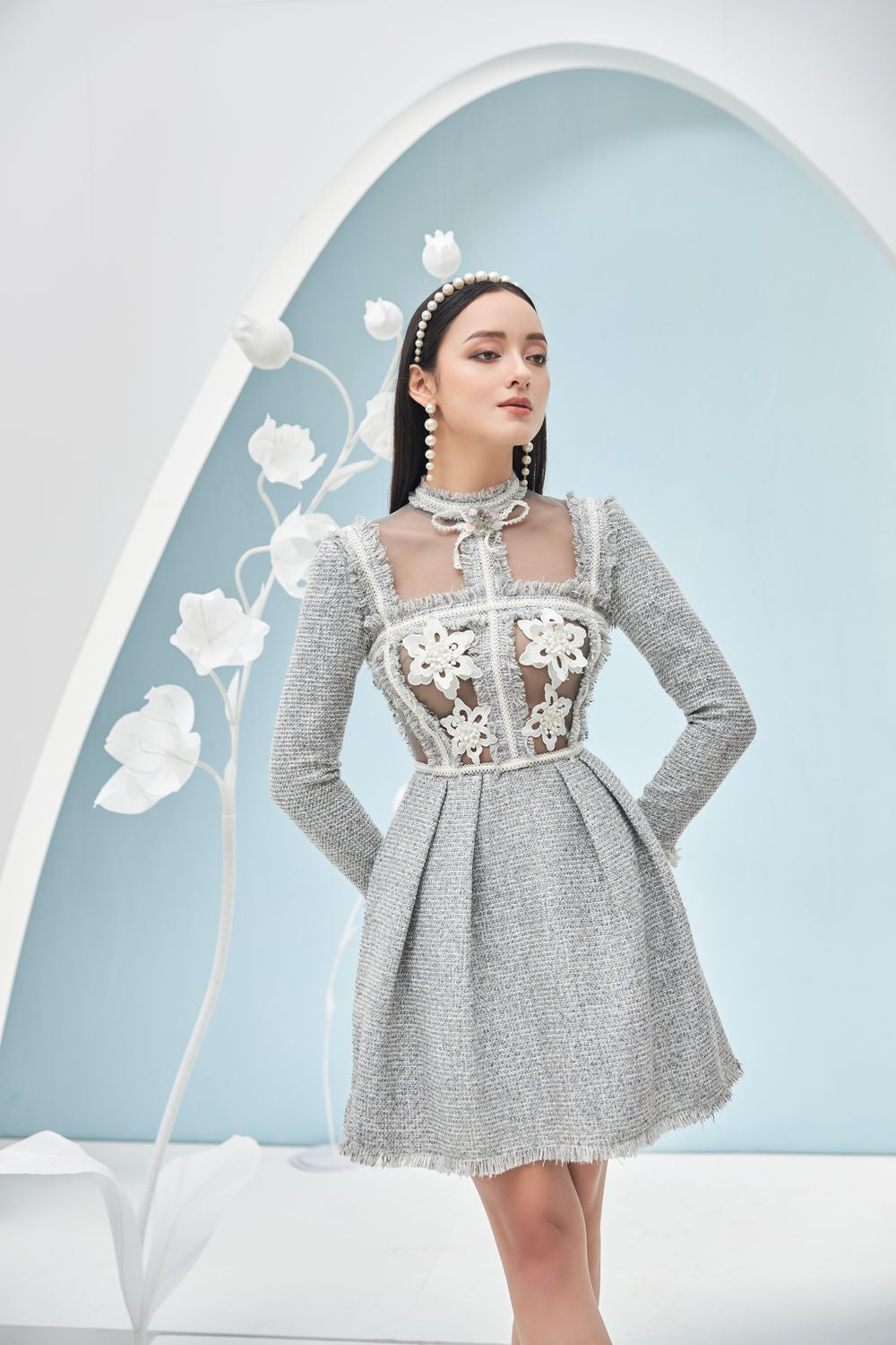 Esther Fringed Neck Dress 