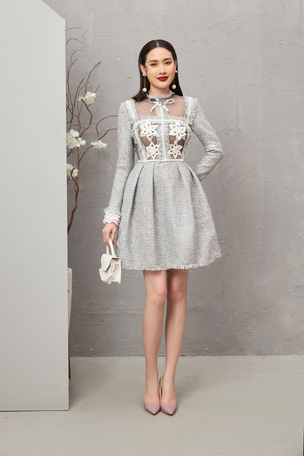 Esther Fringed Neck Dress 