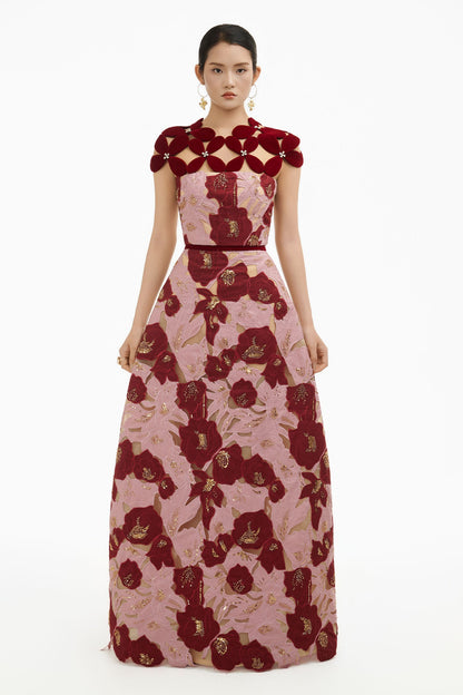 Fiora Embroidery Maxi Dress 