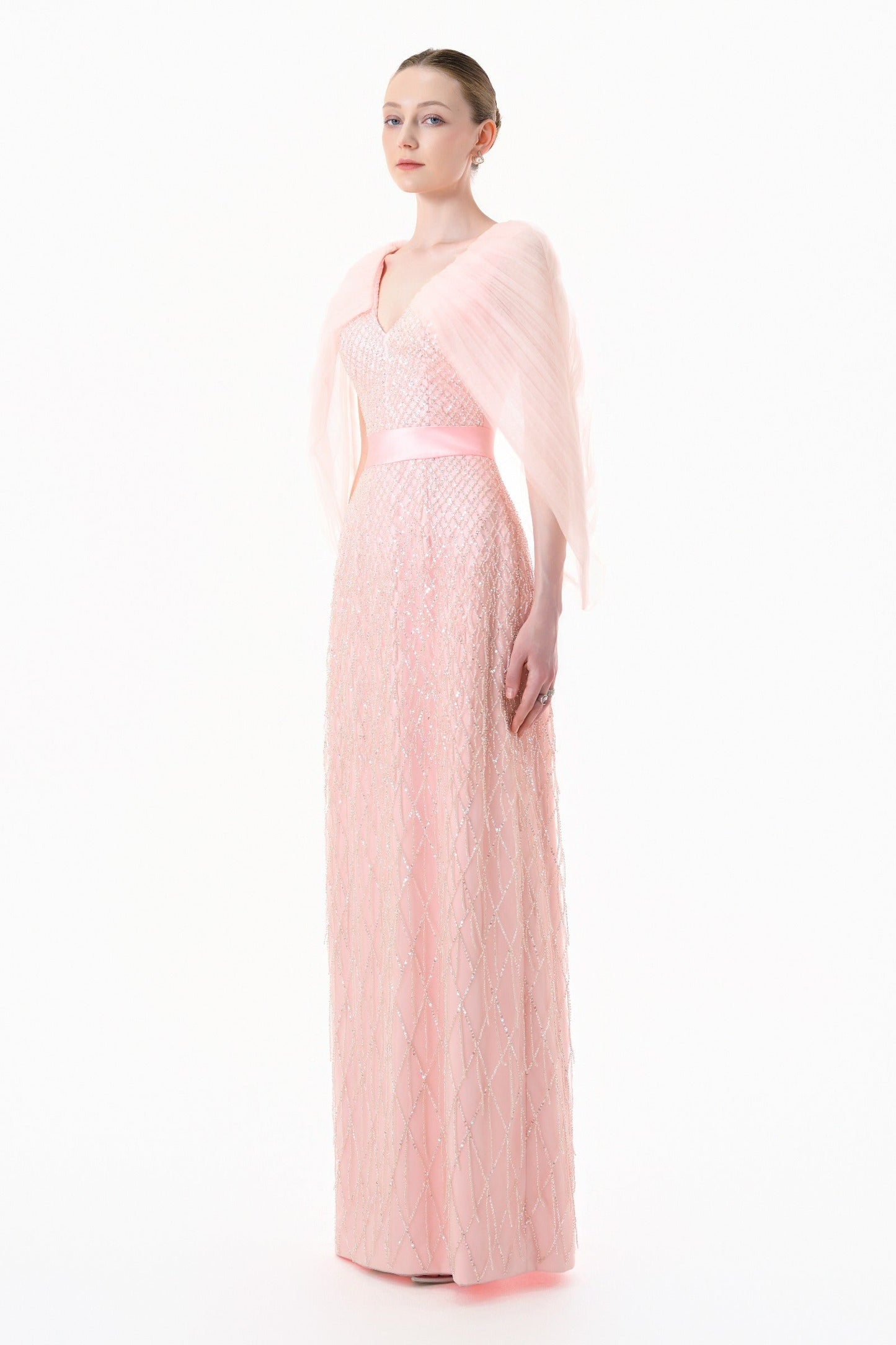 Vela Cape Sleeve Maxi Dress
