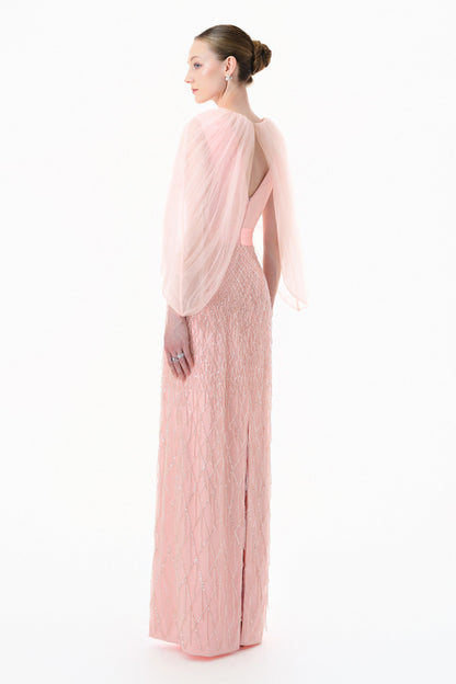 Vela Cape Sleeve Maxi Dress