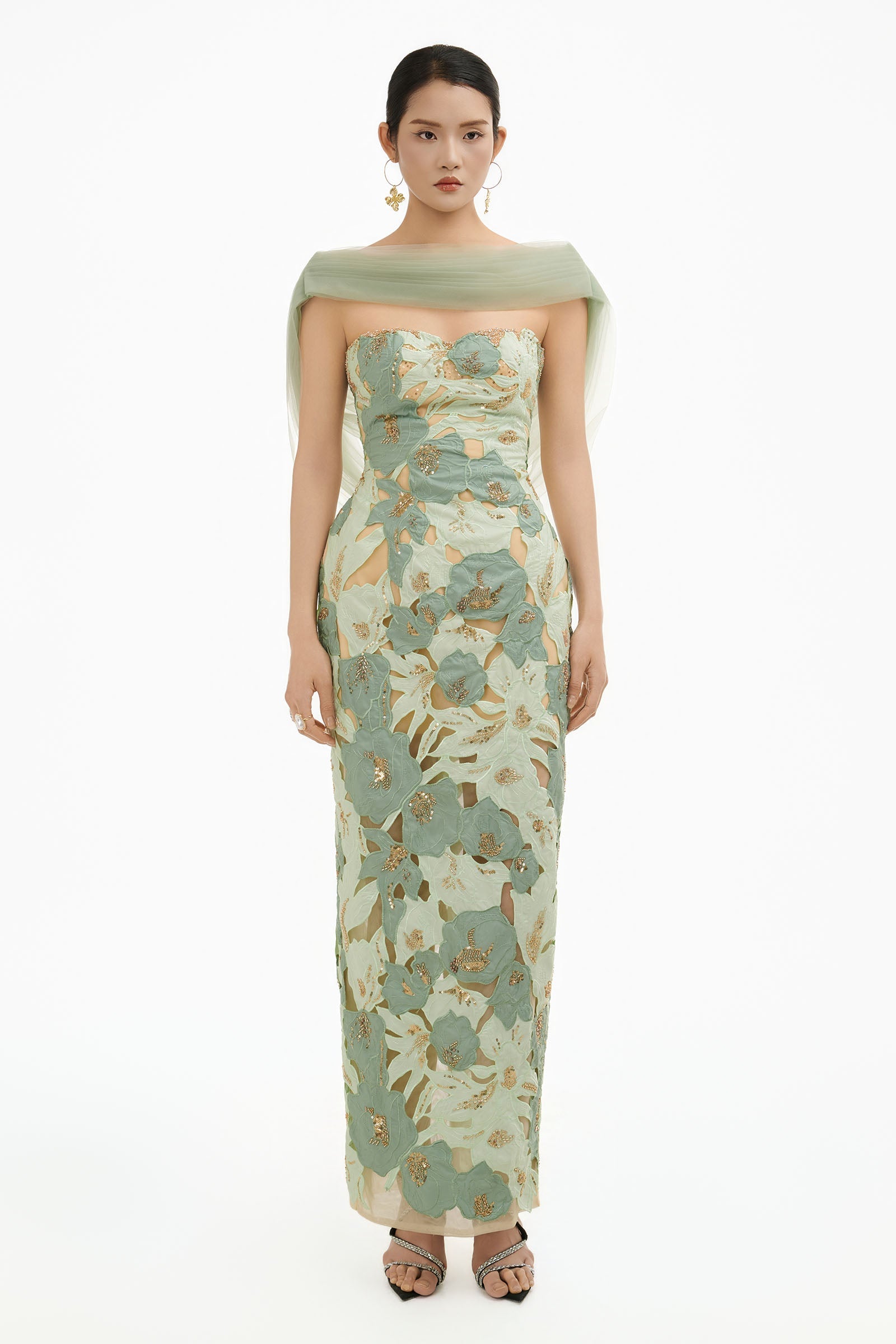 Magnolia Embroidery Maxi Dress 