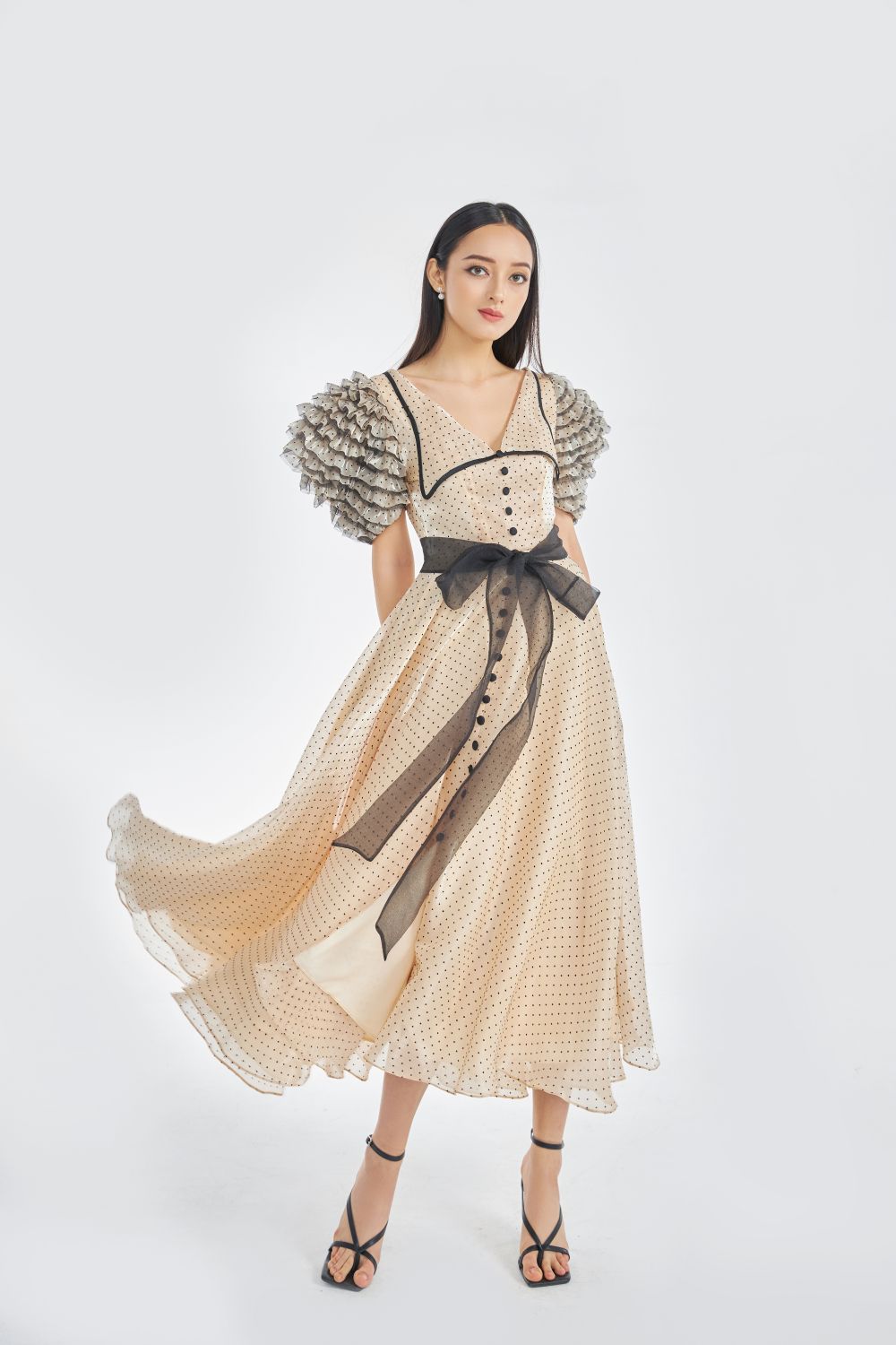 Milcah Ruffle Sleeves Dress 
