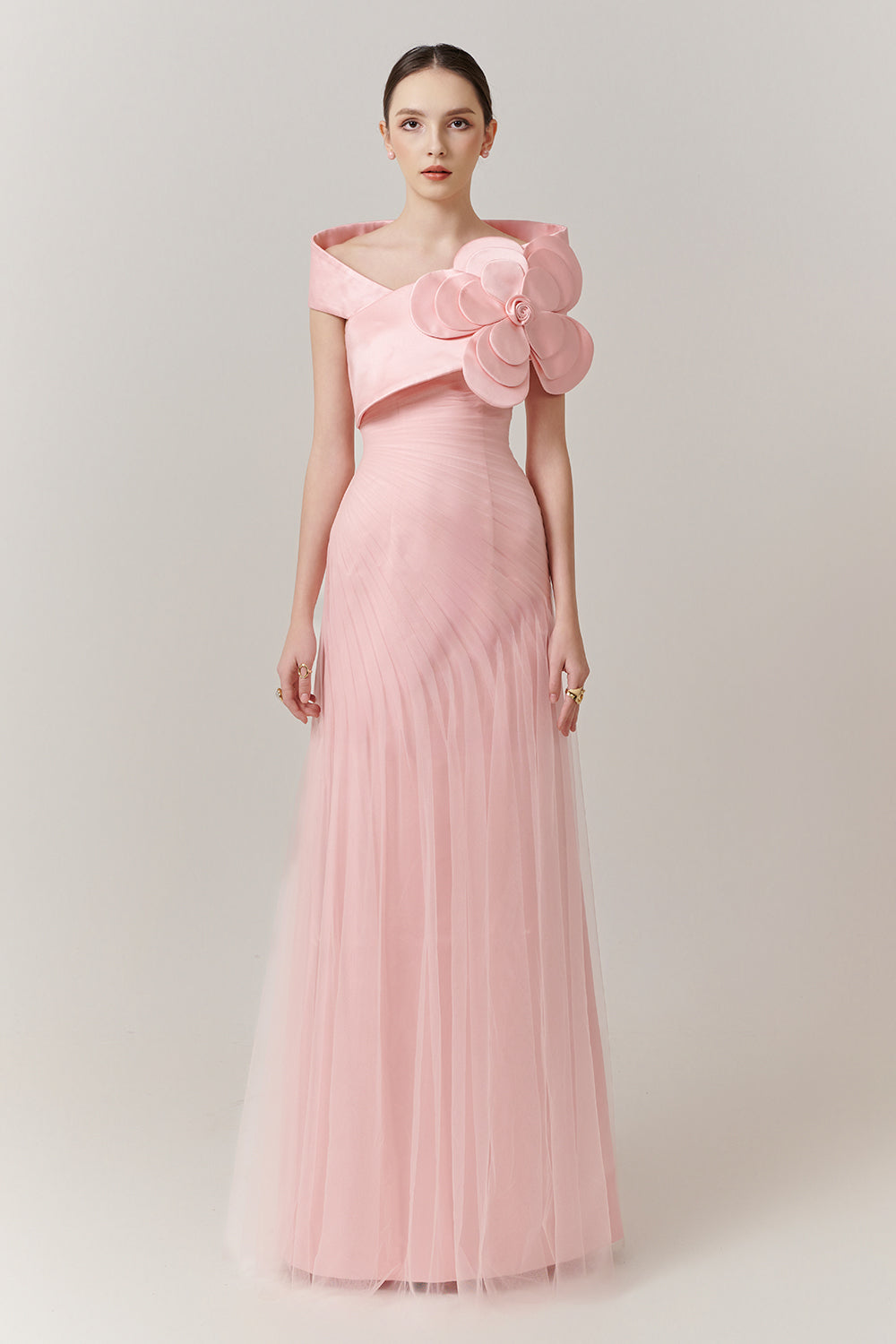Mireille Off-Shoulder Applique Maxi Dress -