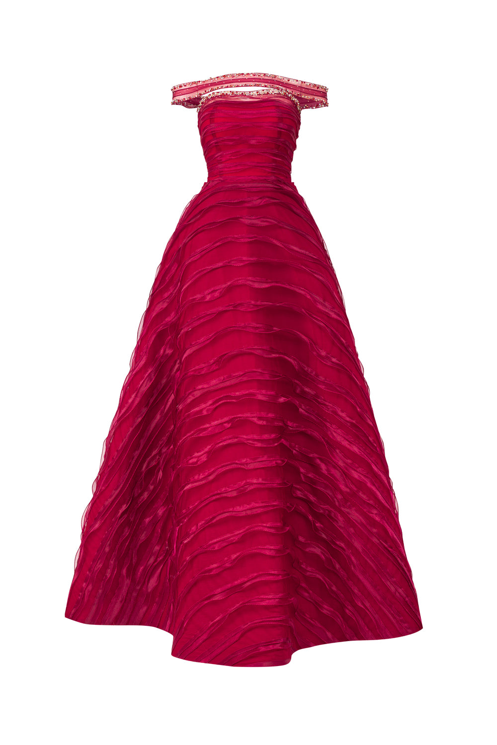 Ainsley Ball Gown Off-Shoulder Organza Maxi Dress
