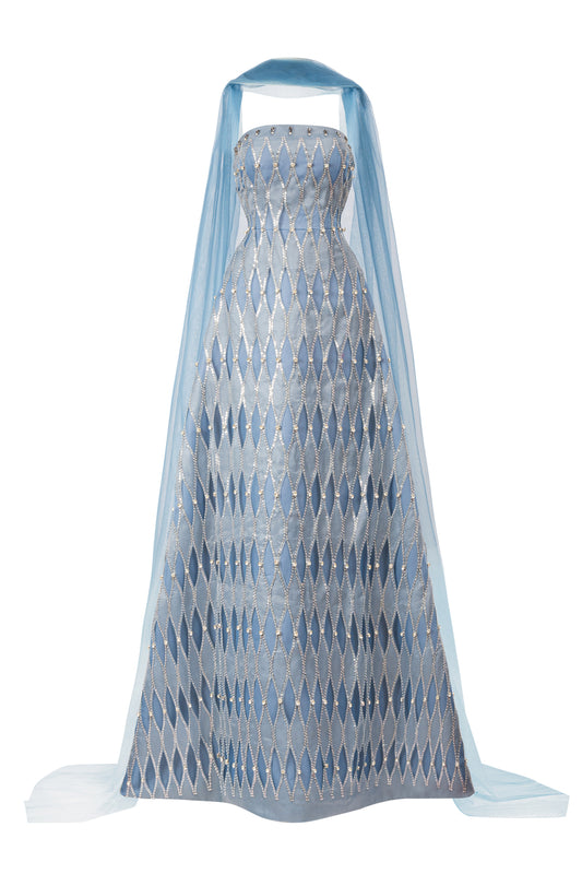 Alaiya Ball Gown Scarf Neck Polyester Maxi Dress