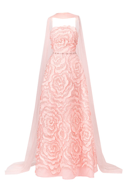 Lyra A-line Scarf Neck Polyester Maxi Dress