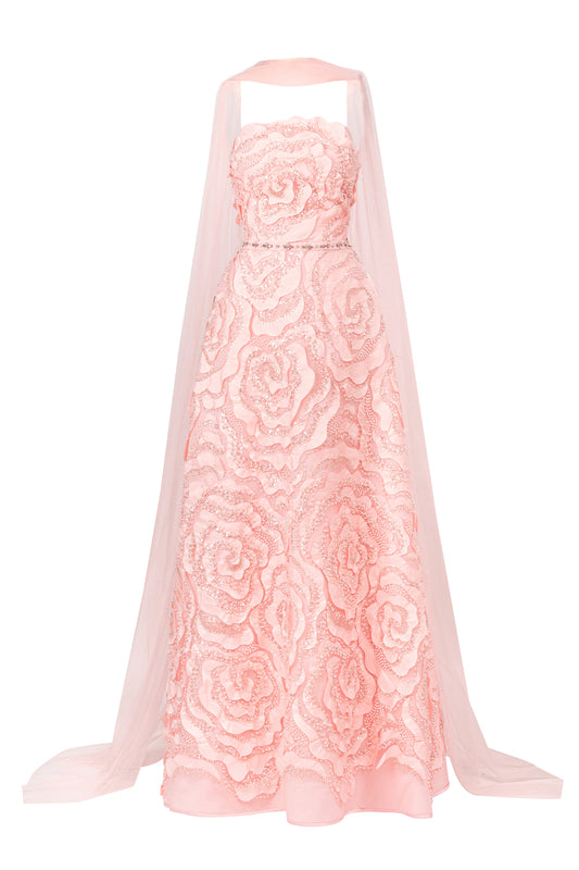 Lyra A-line Scarf Neck Polyester Maxi Dress