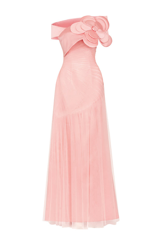 Mireille Off-Shoulder Applique Maxi Dress