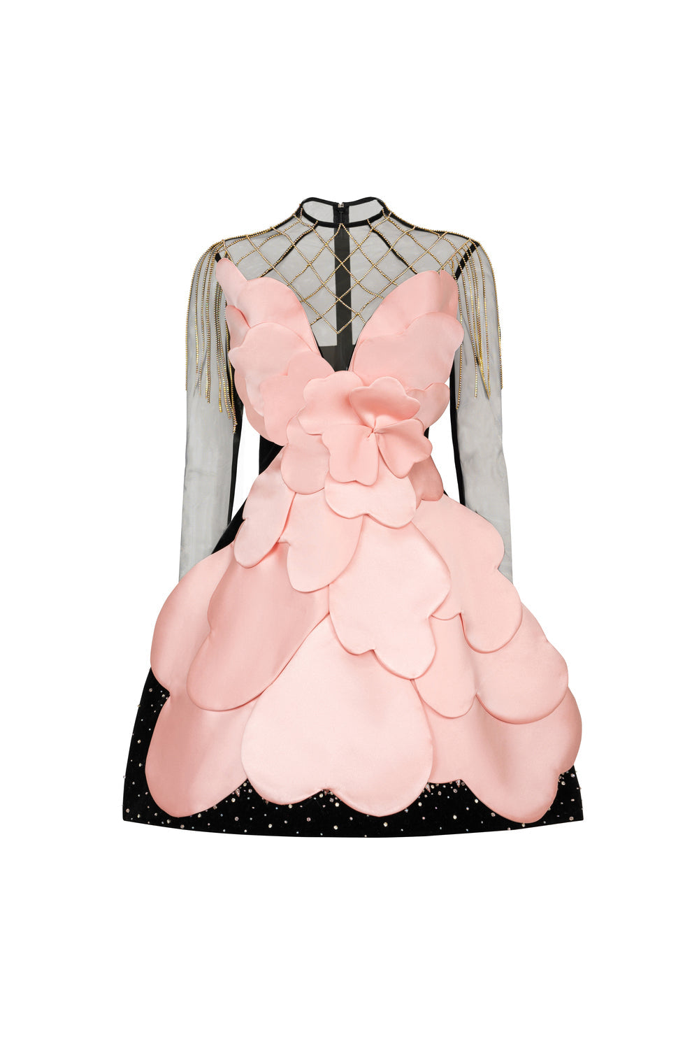 Women's Freya Illusion Chain Mini Dress XXS/XS/S/M/L/XL/XXL/3XL/Customize Black & Candy Pink – Happy Clothing