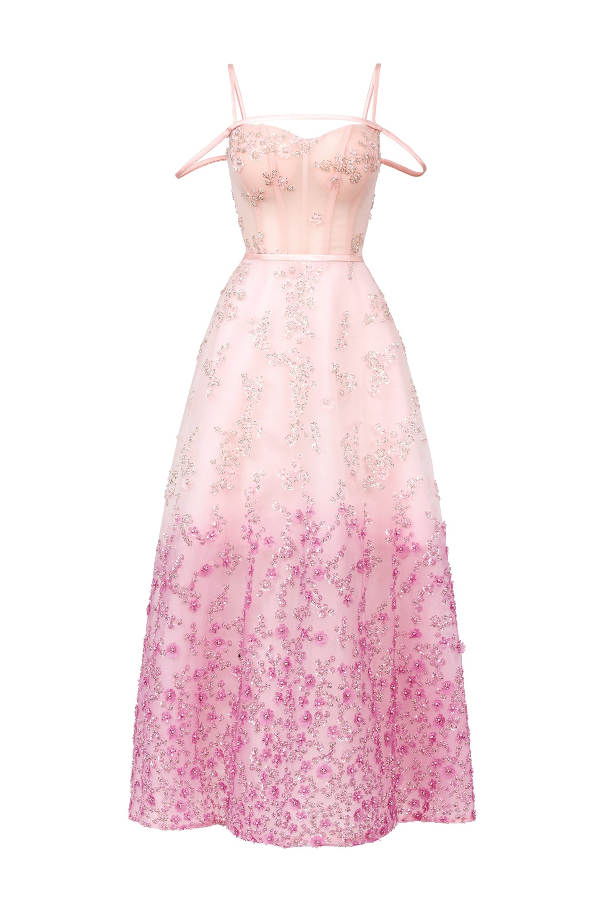 Jordan A-line Cold Shoulder Sleeved Polyester Maxi Dress