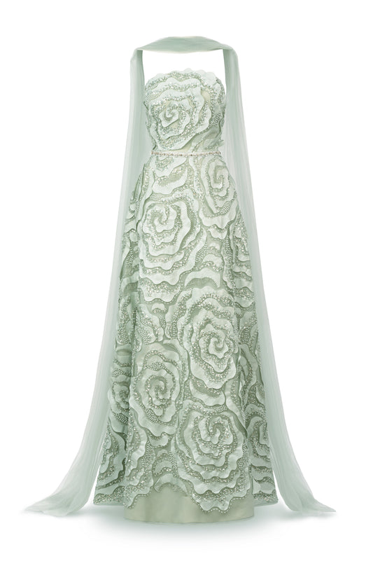 Lyra A-line Scarf Neck Polyester Maxi Dress