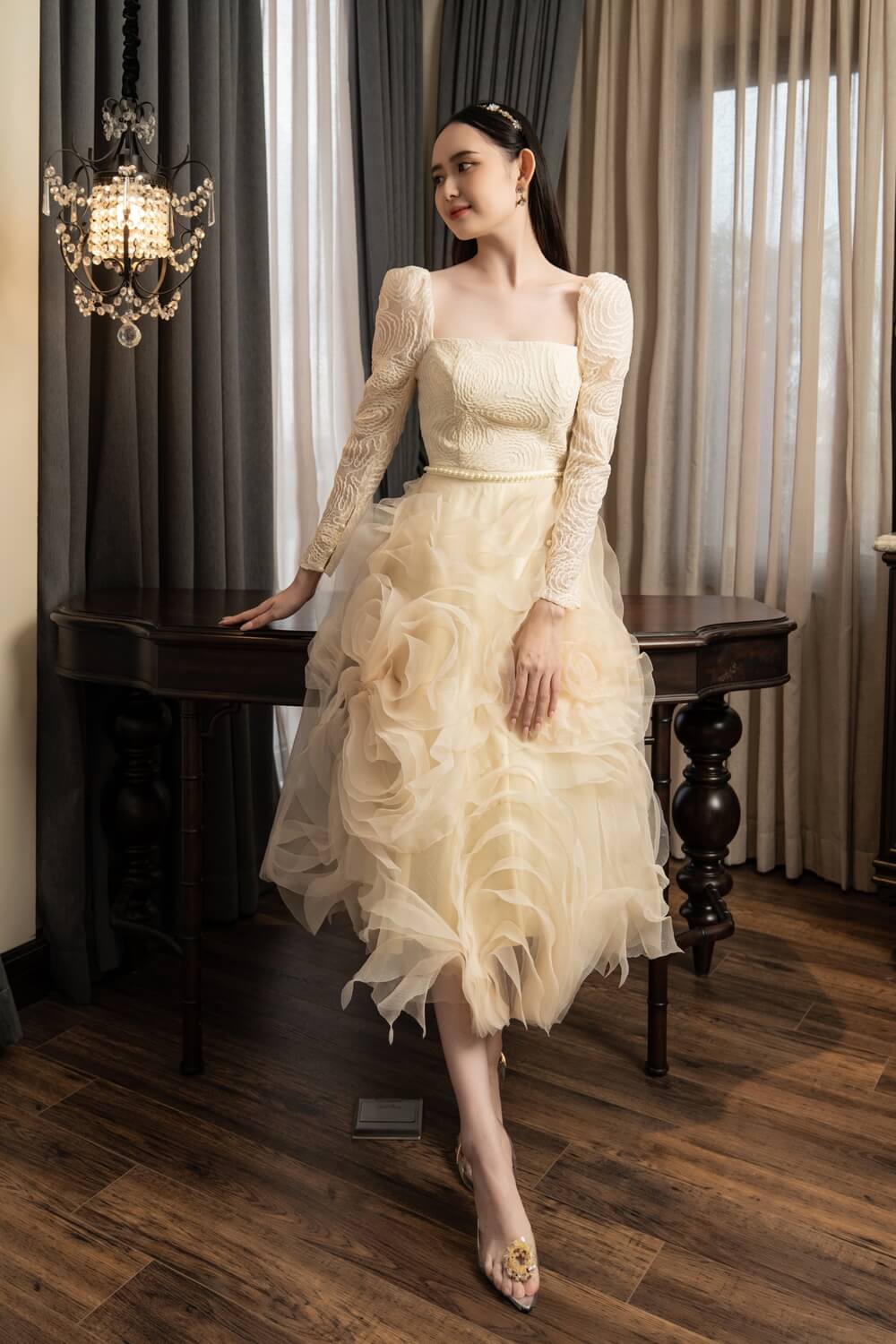 Rami Square Neck Dress 