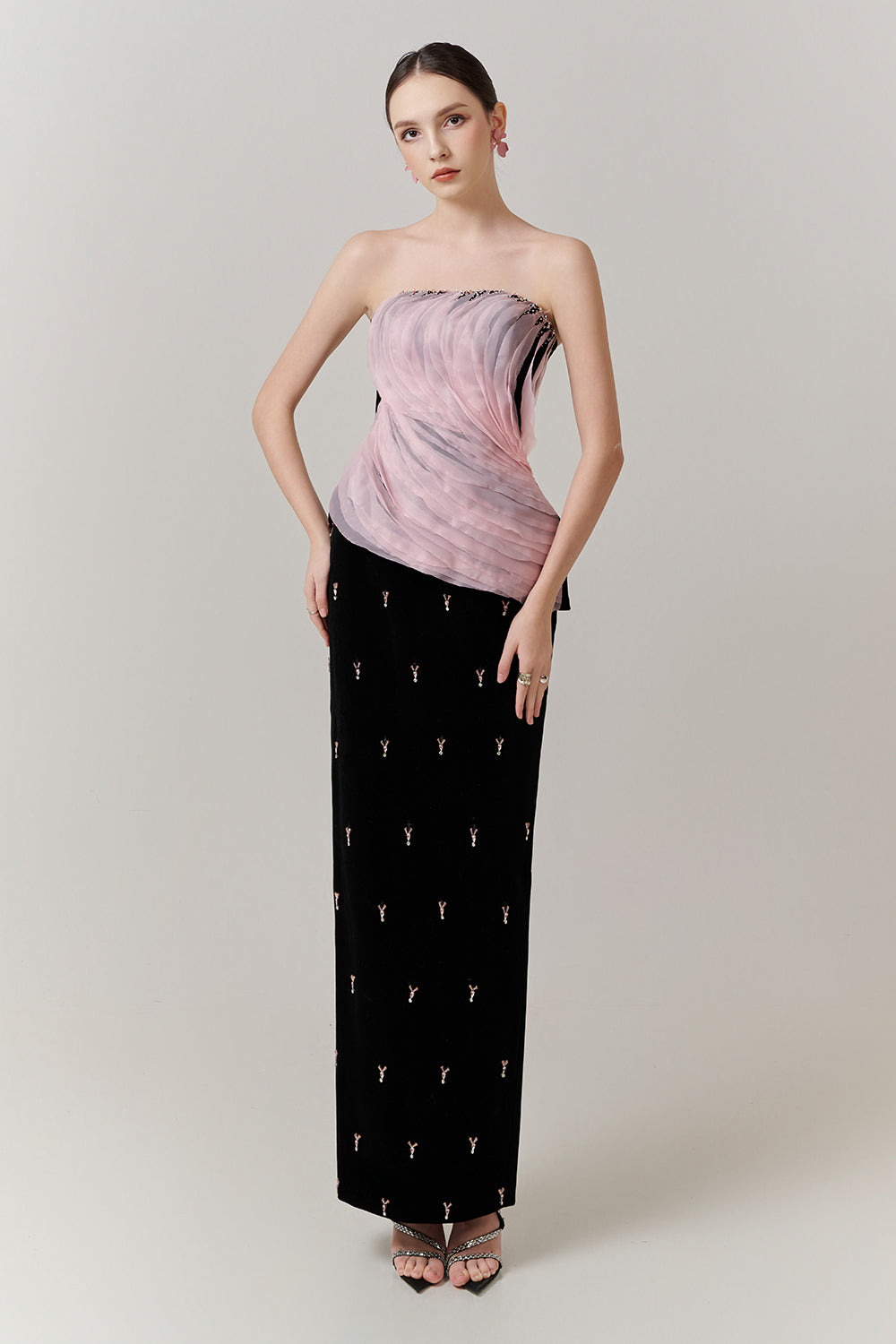 Scarlett Sheath Draped Maxi Dress -