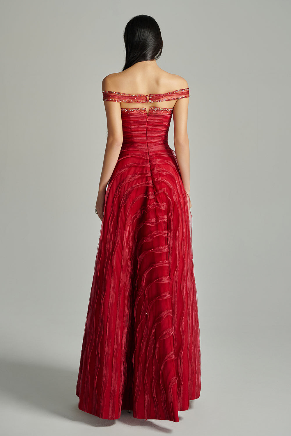 Ainsley Ball Gown Off-Shoulder Organza Maxi Dress