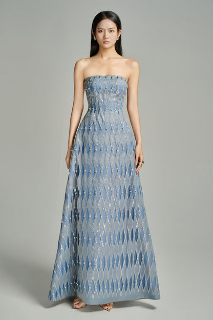 Alaiya Ball Gown Scarf Neck Polyester Maxi Dress