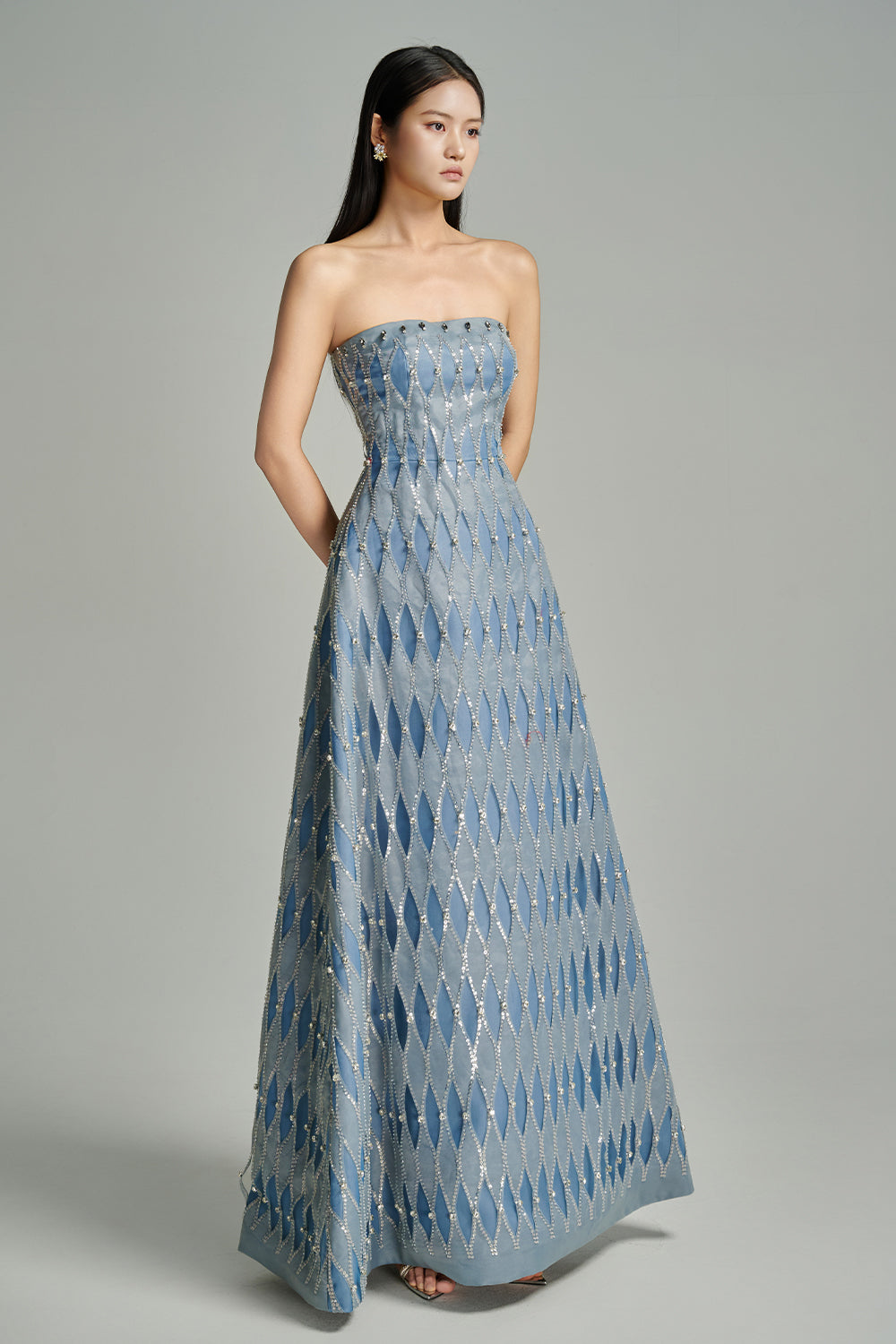 Alaiya Ball Gown Scarf Neck Polyester Maxi Dress